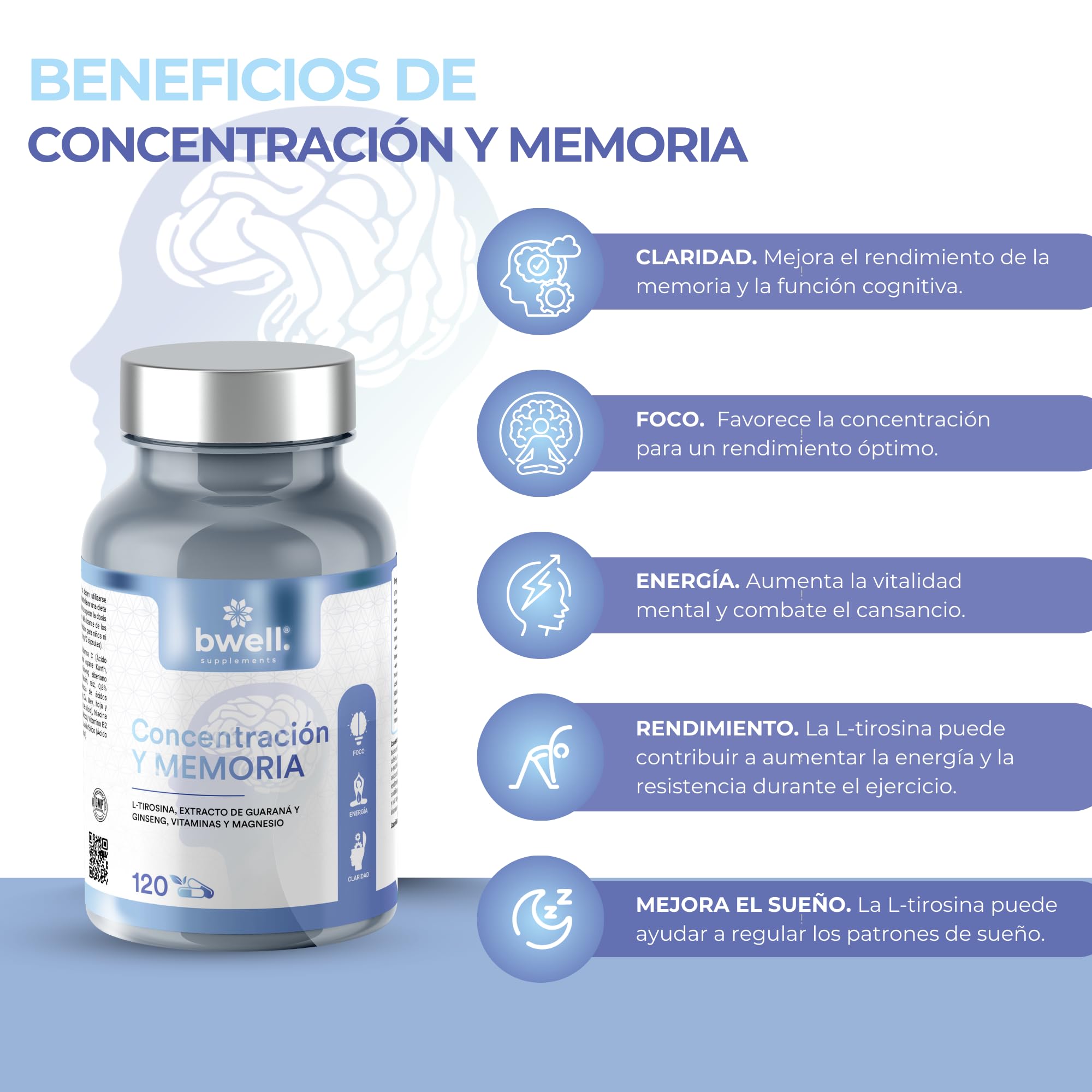 Ashwagandha Ksm-66 Pura 600mg Alta Biodisponibilidad Nootropico Natural 120 Capsulas para Cortisol Estres Sueño Sistema Inmunitario Extracto Raiz Zinc Triptofano Ingredientes Naturales sin OGM BWELL