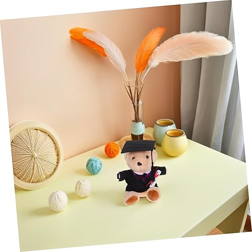 Miniatura 6 de SOIMISS 2 piezas de mini vestido de graduación, ropa de oso de peluche, disfraz de muñeca en miniatura, disfraz de graduación para conejillos de