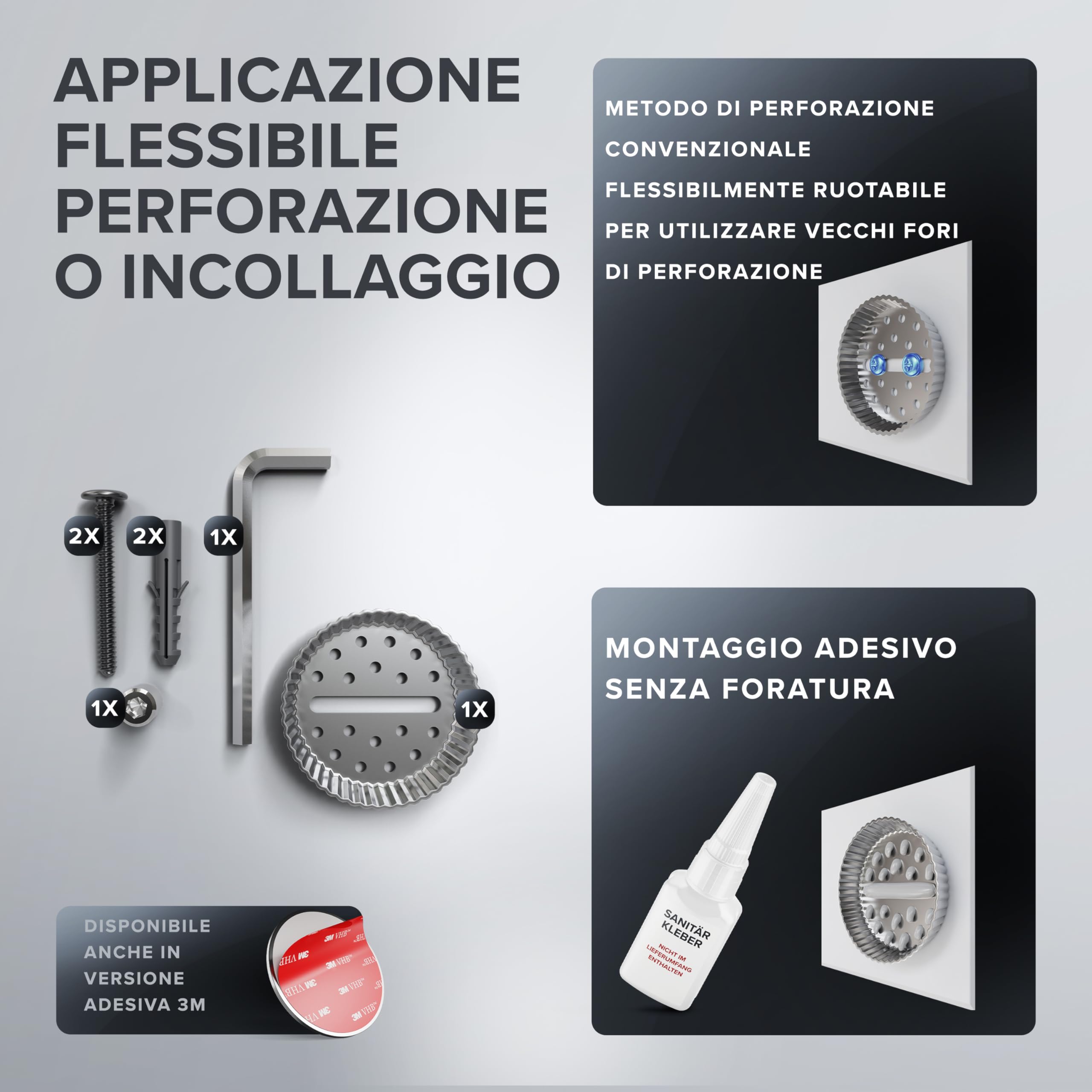 ovimar specchio cosmetico Leinoya | con illuminazione | ricaricabile | da parete per forare | in bagno | specchio ingranditore 5x | specchio per il trucco con luce | specchio a 360 gradi