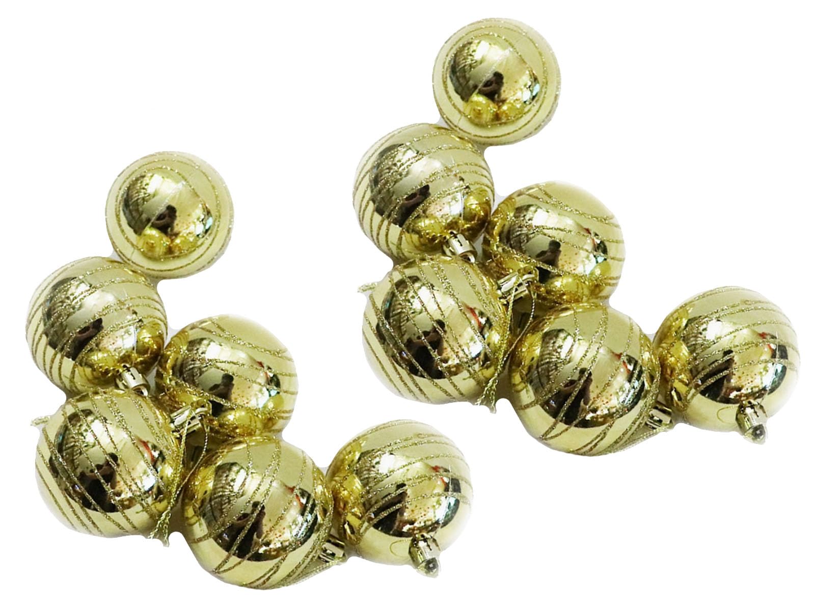 Ulalaza 2-3/12Pcs 60Mm/2.36" Xmas Tree Balls Small Shatterproof Hanging Ball Christmas Decorations