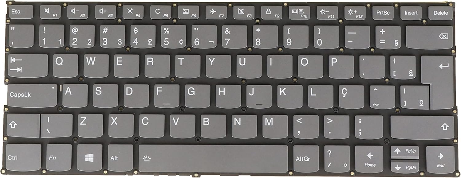Brazil Portuguese Keyboard for Lenovo Ideapad 530S-14ARR 530S-14IKB 530S-15IKB C340-14API C340-14IML C340-14IWL PD4SB Backlit Gray