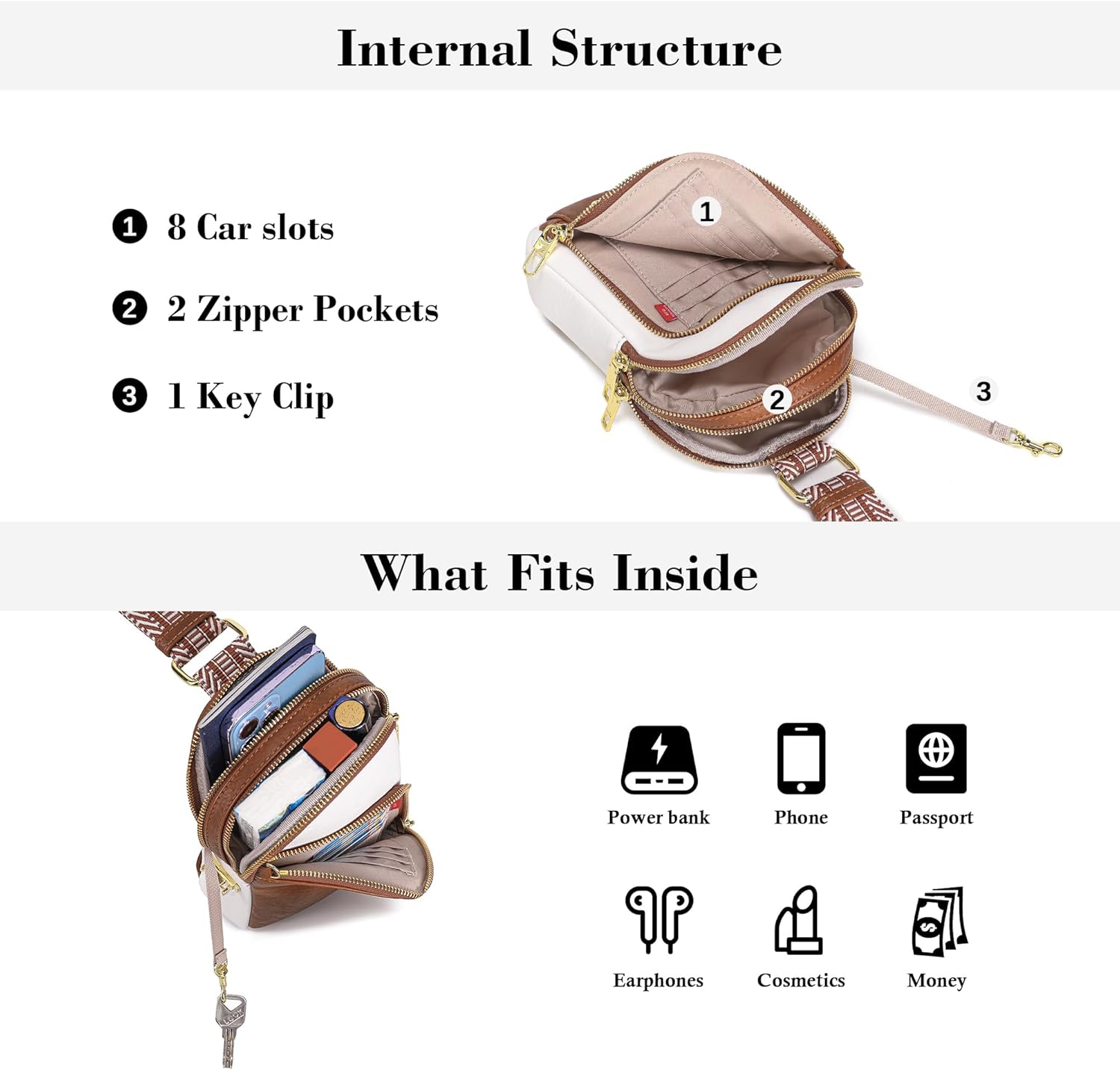 Haytijoe RFID Anti-Theft Sling Bag for Women, Small Crossbody Travel Purse with Locking Zippers, Lightweight Everyday Bag - Image 5