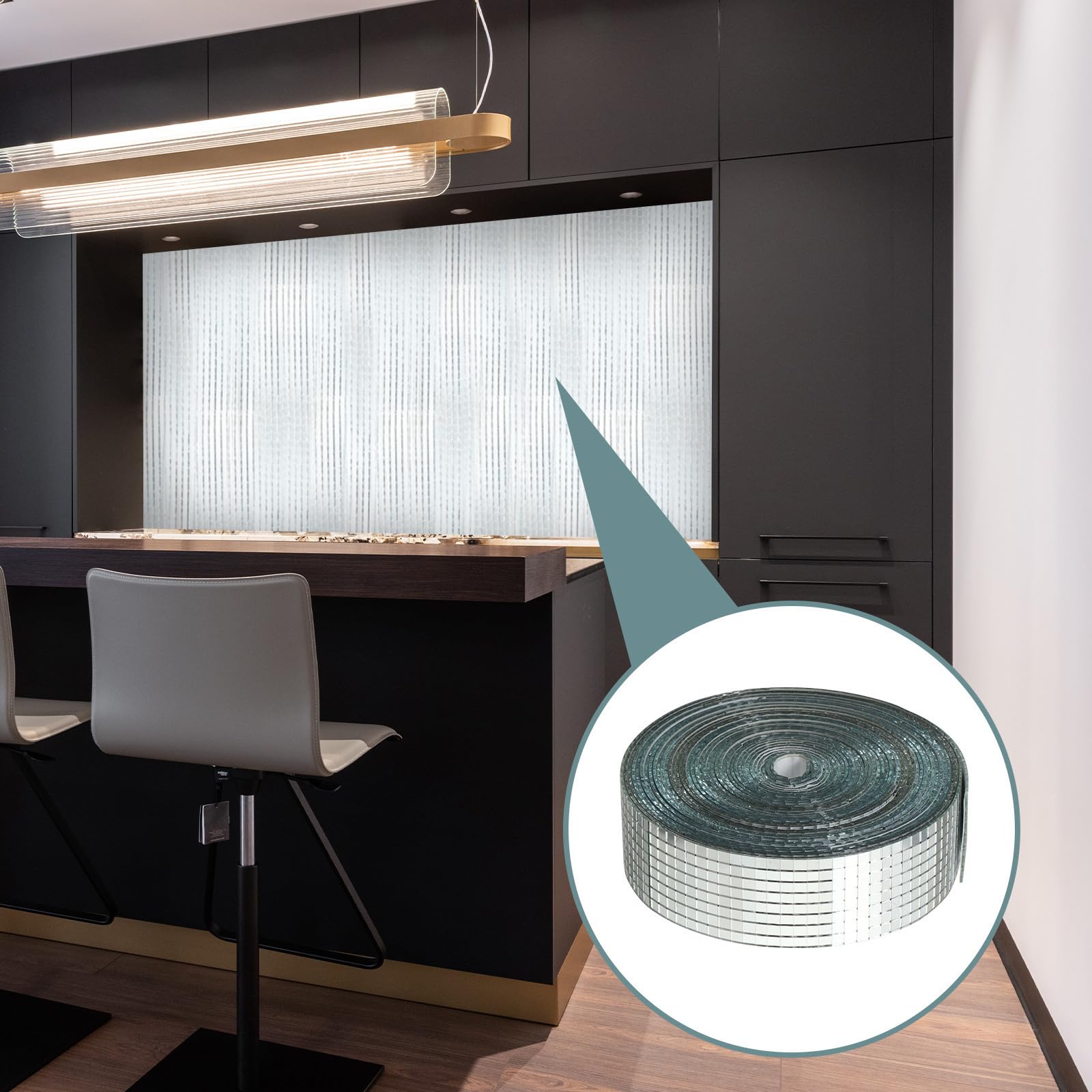 UPKOCH Tessere Mosaico Specchio Quadrate Autoadesive 5x5mm in Fibra di Vetro Argento per Decorazioni Fai da Te Casa e Camera da Letto Riflessi Luminosi Sorprendenti