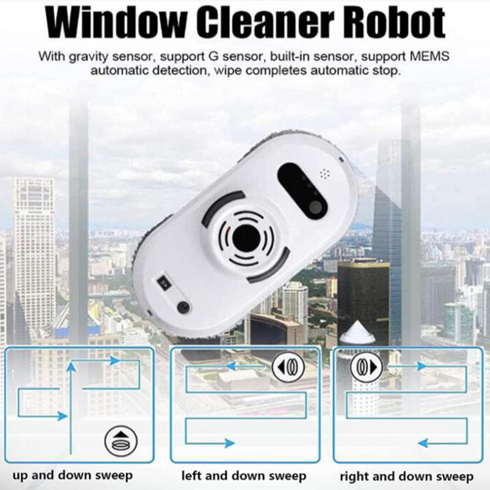 Inteligentny robot do mycia okien, automatyczny inteligentny robot do mycia szyb ze zdalnym sterowaniem, do wysokich okien na zewnątrz i na balkon, elektryczna maszyna do(