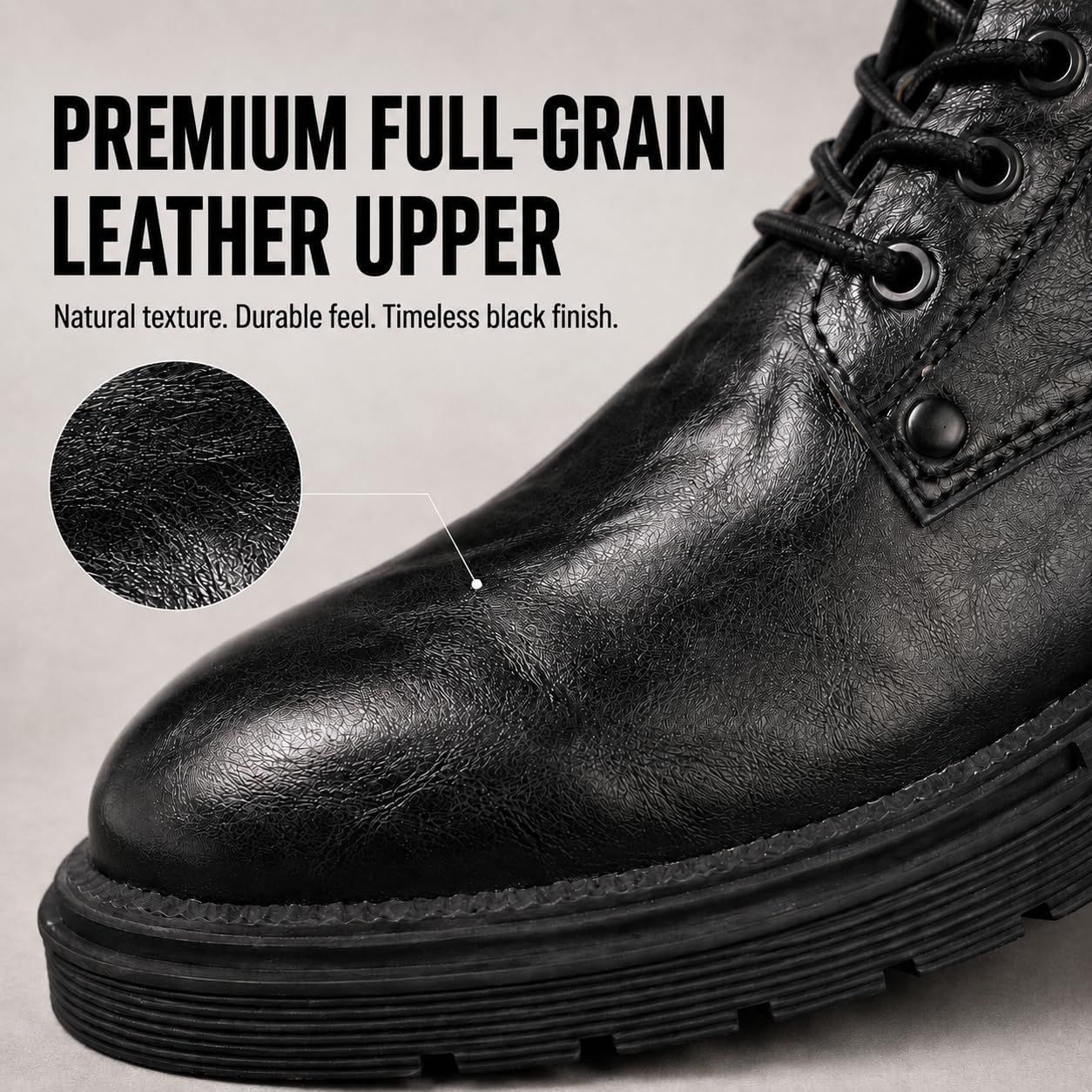 Men's Chelsea Boots with YKK Zipper & Breathable OrthoLite Footbed | Fashion Casual Full-Grain Leather Ankle Boots| Durable Slip-Resistant Rubber Sole for Comfort & Support,Black,8