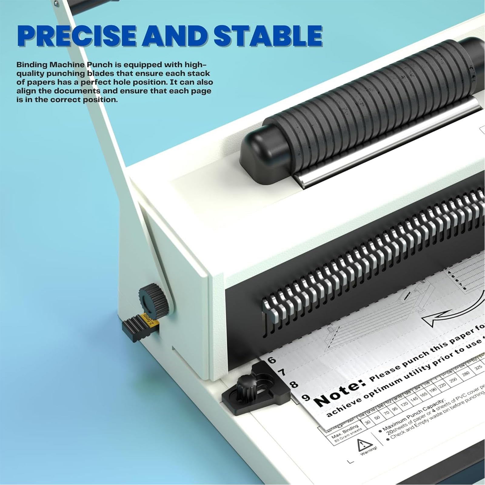 Rilegatrice a Spirale, rilegatrice elettrica a Spirale, Kit per perforatrice a Spirale, 46 perni Regolabili, margine 2,5/4,5/6,5 mm per Rilegatura di quaderni