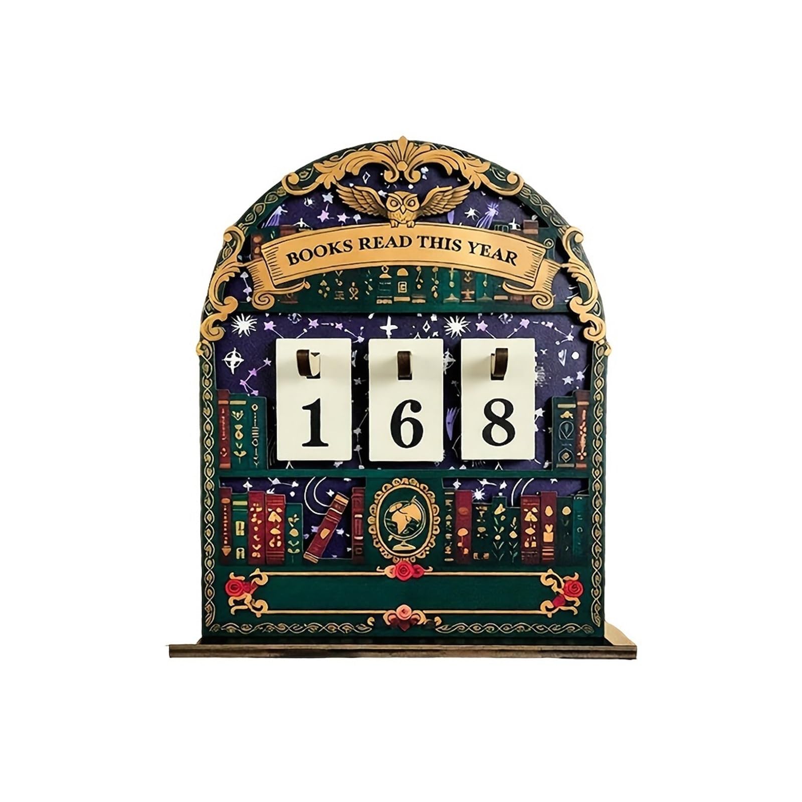 Wooden Reading Tracker - Elegant Book Log for 999 Books Challenge | Perfect for Book Lovers and Clubs(ColorA)