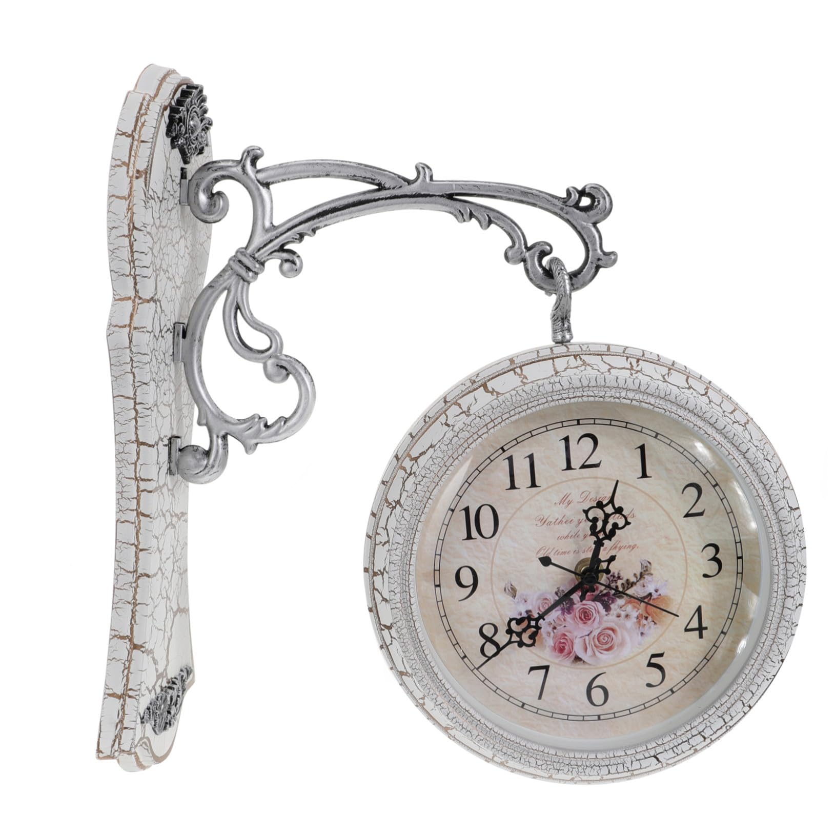 MAGICLULU Reloj de Pared Estilo Vintage para Sala, Diseño Original en Vidrio y Hierro, Resistente y Ecológico, Adecuado para Adornar el Hogar