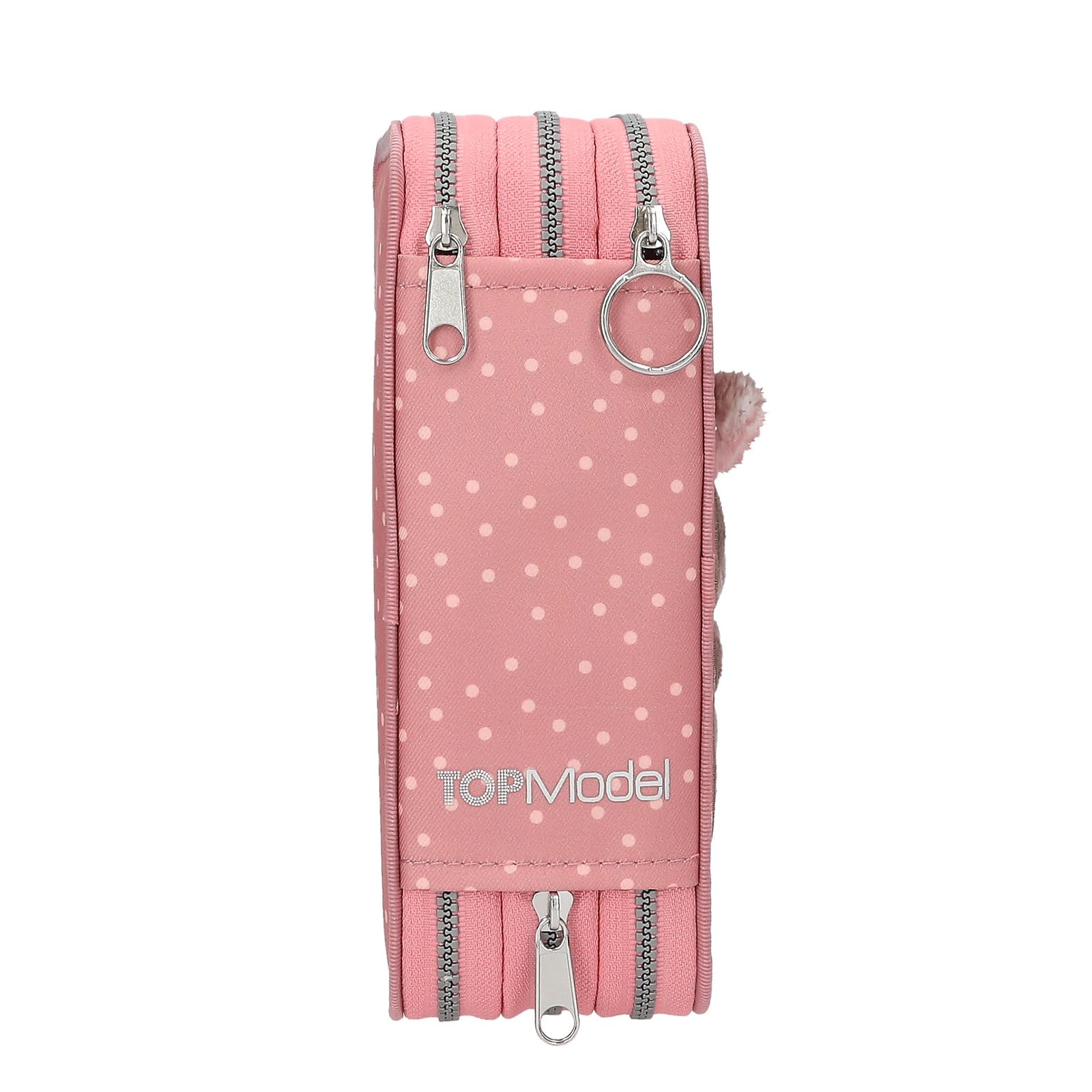 Depesche TOPModel Juicy 3-Fach Federtasche Altrosa mit Buntstiften Schere Lineal