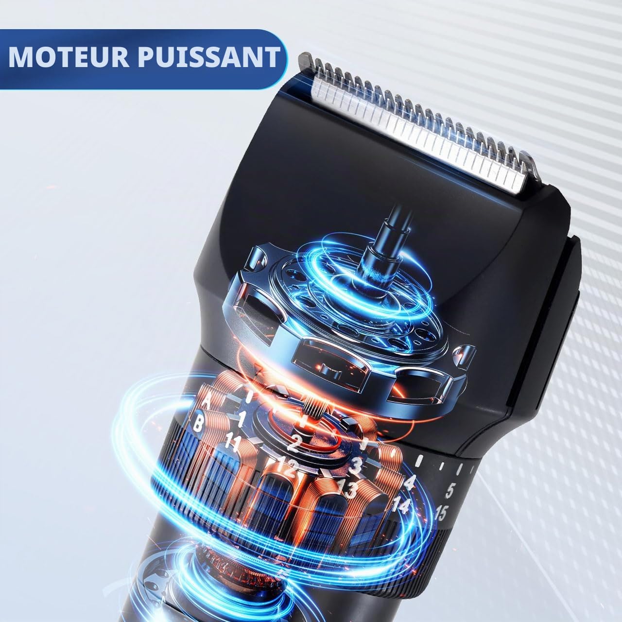 Hatteker Tondeuse Cheveux Professionnel Tondeuse Barbe Homme Rasoir électrique Sans fil Tondeuse à nez et à Corps de Précision Imperméable 5 en 1