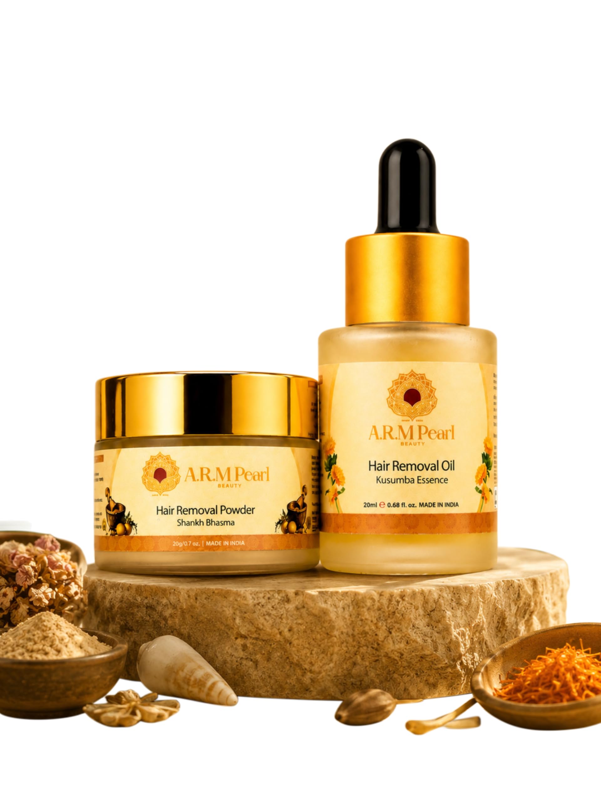 ARM Pearl Beauty Hair Removal Combo – Oil (20ml) & Powder (20g) | Ayurvedic Pre and Post Waxing Set | Reduces Hair Regrowth | 100% Natural | For All Skin Types | Vegan & Paraben-Free-image-42