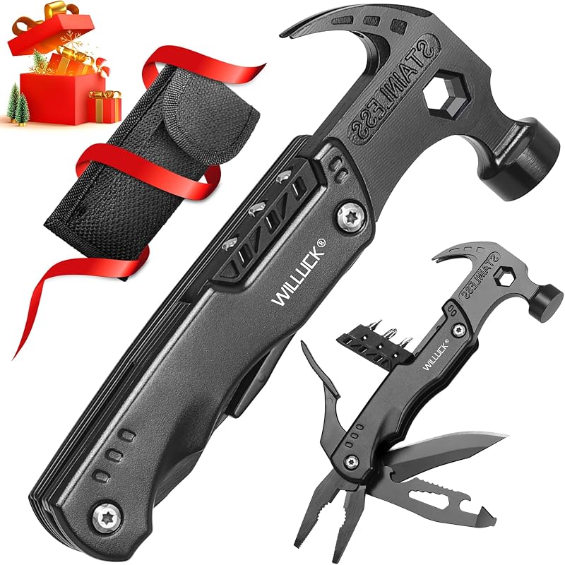 Regalos para hombres, papá, marido, regalos de cumpleaños para hombre, medias para hombres, medias para hombres, ideas de regalos de Navidad para hombres, regalos de martillo para camping, senderismo, regalo de padrinos de boda, multiherramienta