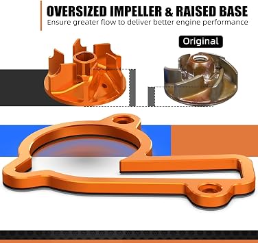 Motorcycle Water Pump Assembly Fit For EXC250F EXCF 350 SXF 250 Fit For SX-F 350 XCF 250 350 2023-2024 Water Pump Cooler Impeller Spacer(Orange)