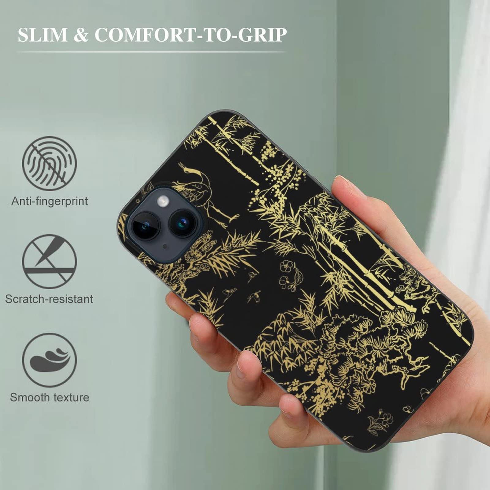 Handyhllen Gold Bambus Vogel Baum Phone Shell Case Telefonabdeckung TPU  Phone Case Kompatibel Mit iPhone 14 Plus: Amazon.de: Elektronik & Foto