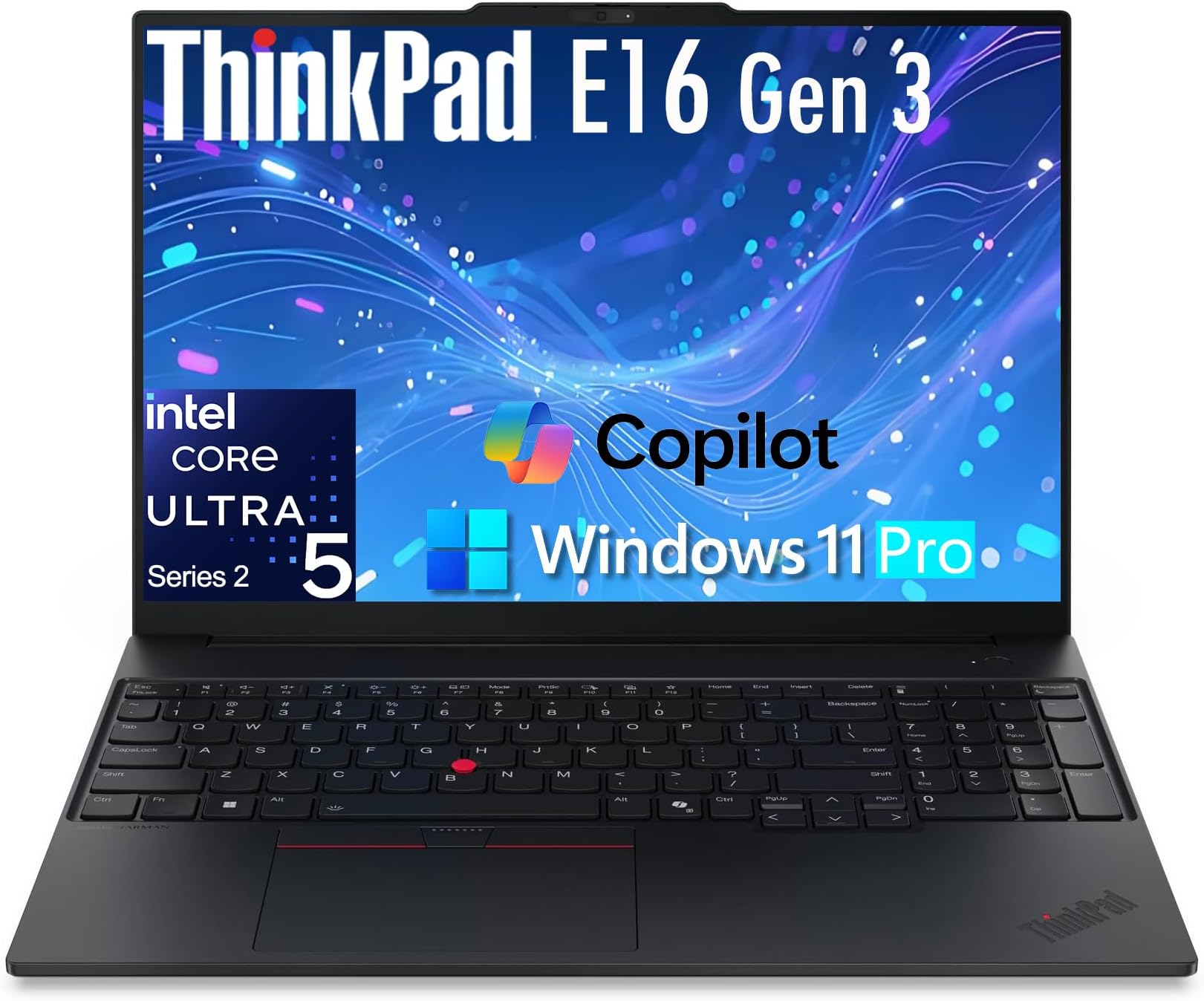 ThinkPad E16 Laptop Computer with Intel Ultra 5 225H, for Daily Home Business, Lifetime Office 365, (16GB DDR5, 1TB SSD), Backlit Keyboard, Fingerprint Reader, Windows 11 Pro, Midnight Black