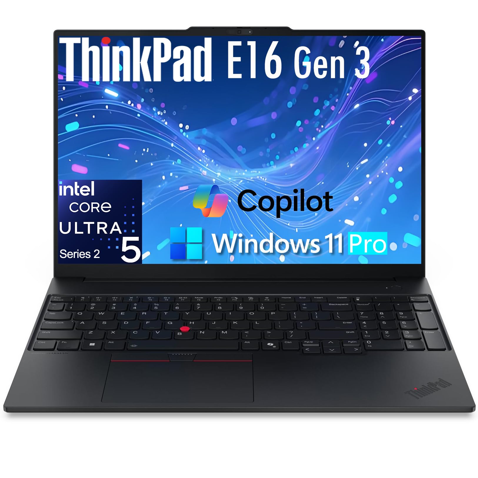 Lenovo ThinkPad E16 Laptop Computer with Intel Ultra 5 225H, for Daily Home Business, Lifetime Office 365, (64GB DDR5, 1TB SSD), Backlit Keyboard,