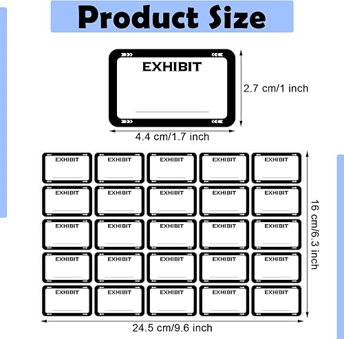 Miniatura 2 de Tinlade 500 etiquetas legales para exposiciones legales de 1.65 x 1 pulgadas, etiquetas de exposición, etiquetas en blanco para carpetas de archivos