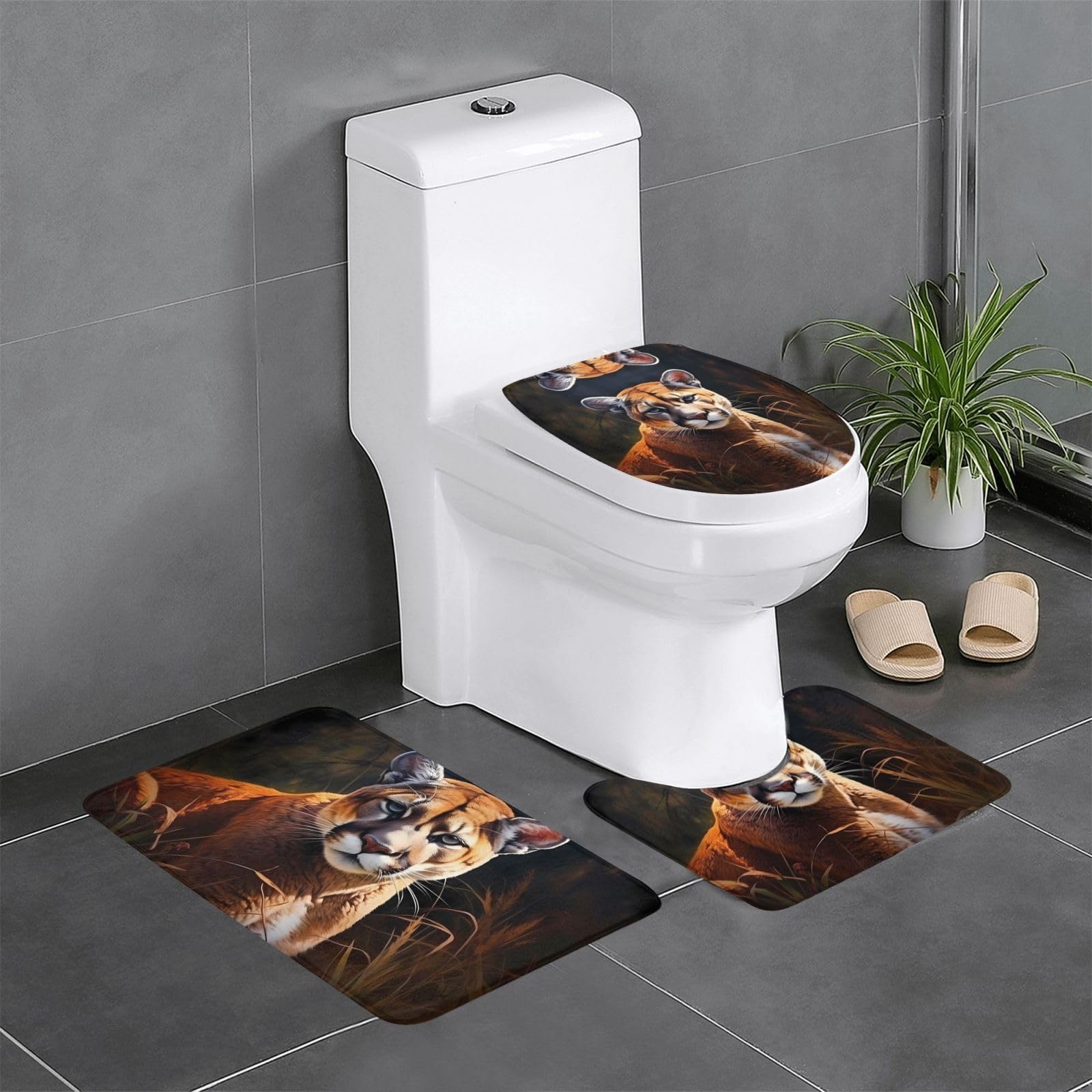 Tapis de salle de bain antidérapant Cougar pour éviter les glissades