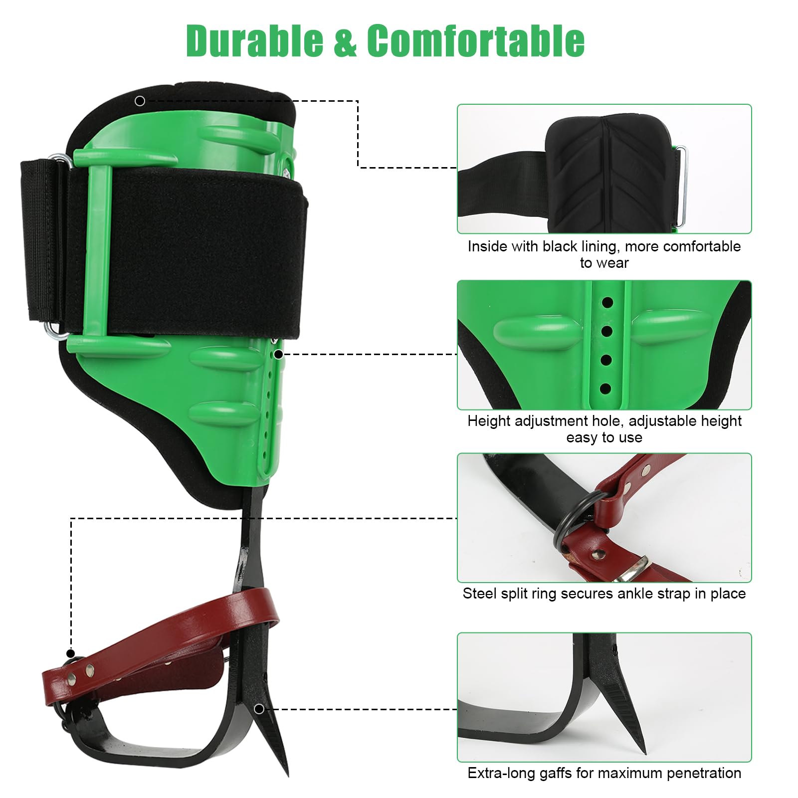 Juego de picos para escalada de árboles, crampones de artefacto para árboles, juego para practicar escalada de árboles, supervivencia en la selva, herramienta de escalada de árboles, cinturón de
