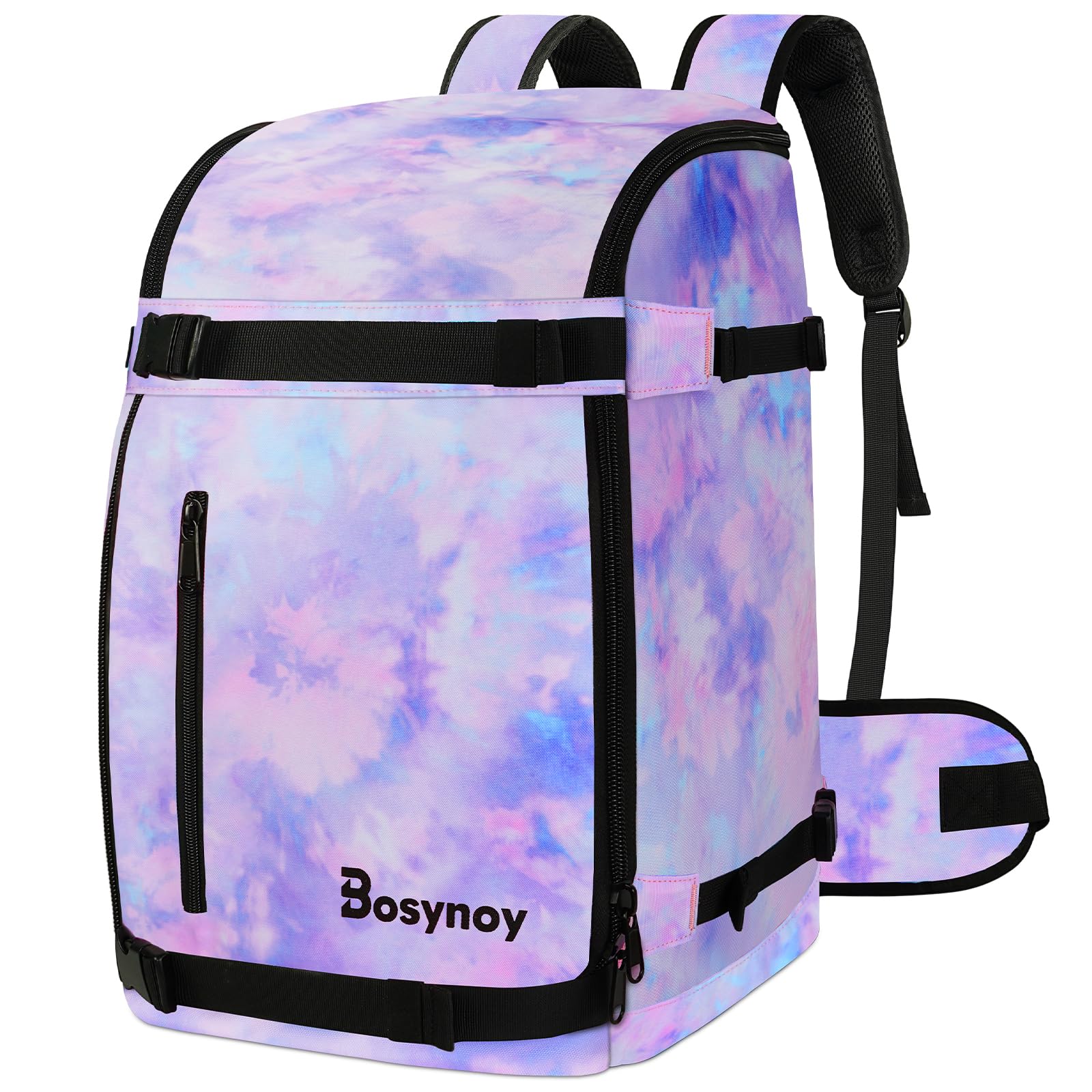 Bosynoy Ski Boot Bag, 55L Waterproof Padded Ski Backpack for Air Travel, Snowboard Gear Bag for Boots, Skis/Snowboard, Helmet, Goggles, Gloves, Equipment- for Women, Men, Daughter and Youth