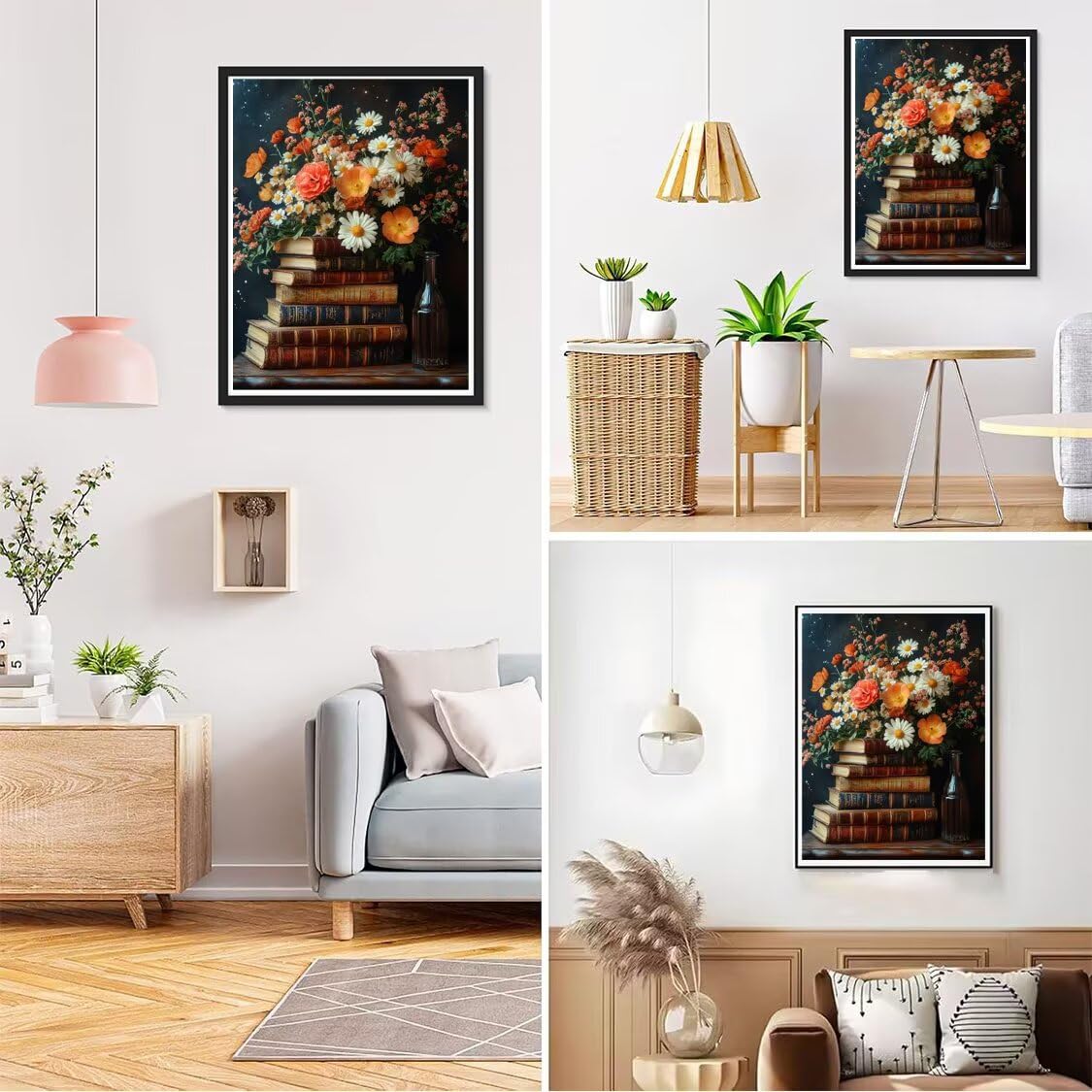 Blumen Diamond Painting Groß XXL 90x120cm für Bastelset Kinder ab 6 Jahre, 5D Diamond Painting Bücher Neuheiten, DIY Diamant Mosaik Bastelset Erwachsene, Daiments Malerei Stickerei Festival Deko S-429
