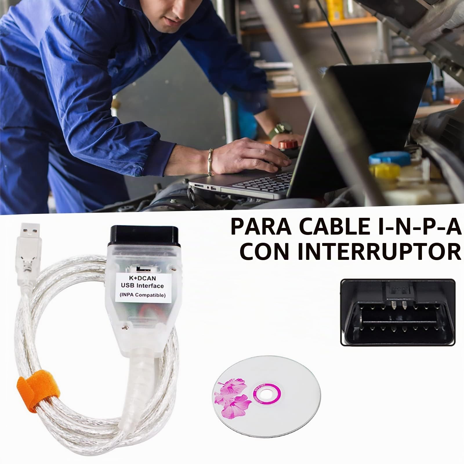 DCAN K+Ediabas k+dcan cable dcan kcan cable OBDii 2M compatible with inpa bmw