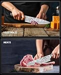 MOSFiATA 8 inch Couteau de chef professionnel Super Sharp avec garde-doigts et aiguiseurs de couteaux, acier inoxydable haute carbone allemand EN1.4116 avec poignée Micarta et boîte cadeau