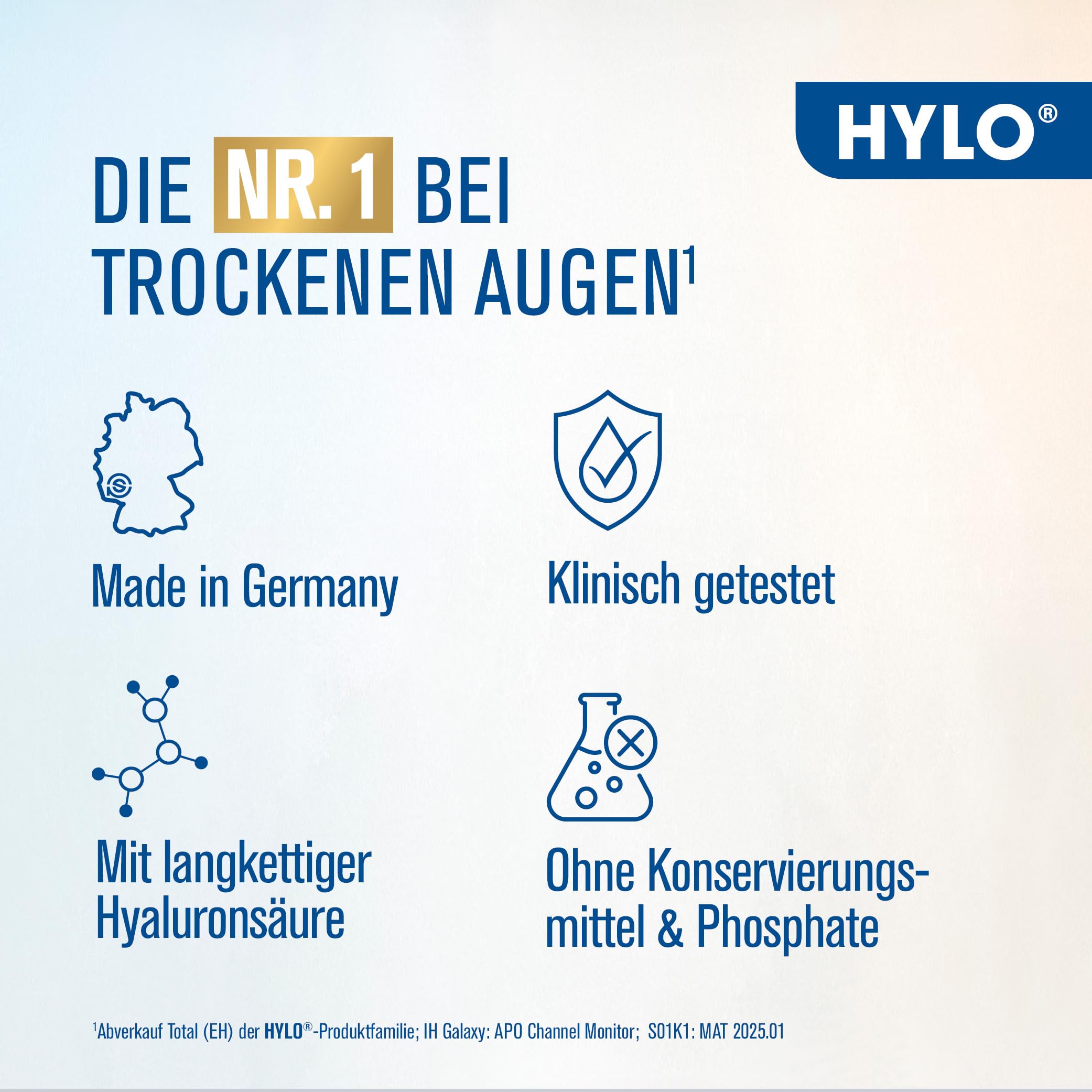 HYLO EYE CARE COMOD Augentropfen bei trockenen mit Hyaluronsäure Doppelpackung, Transparent, 20 ml