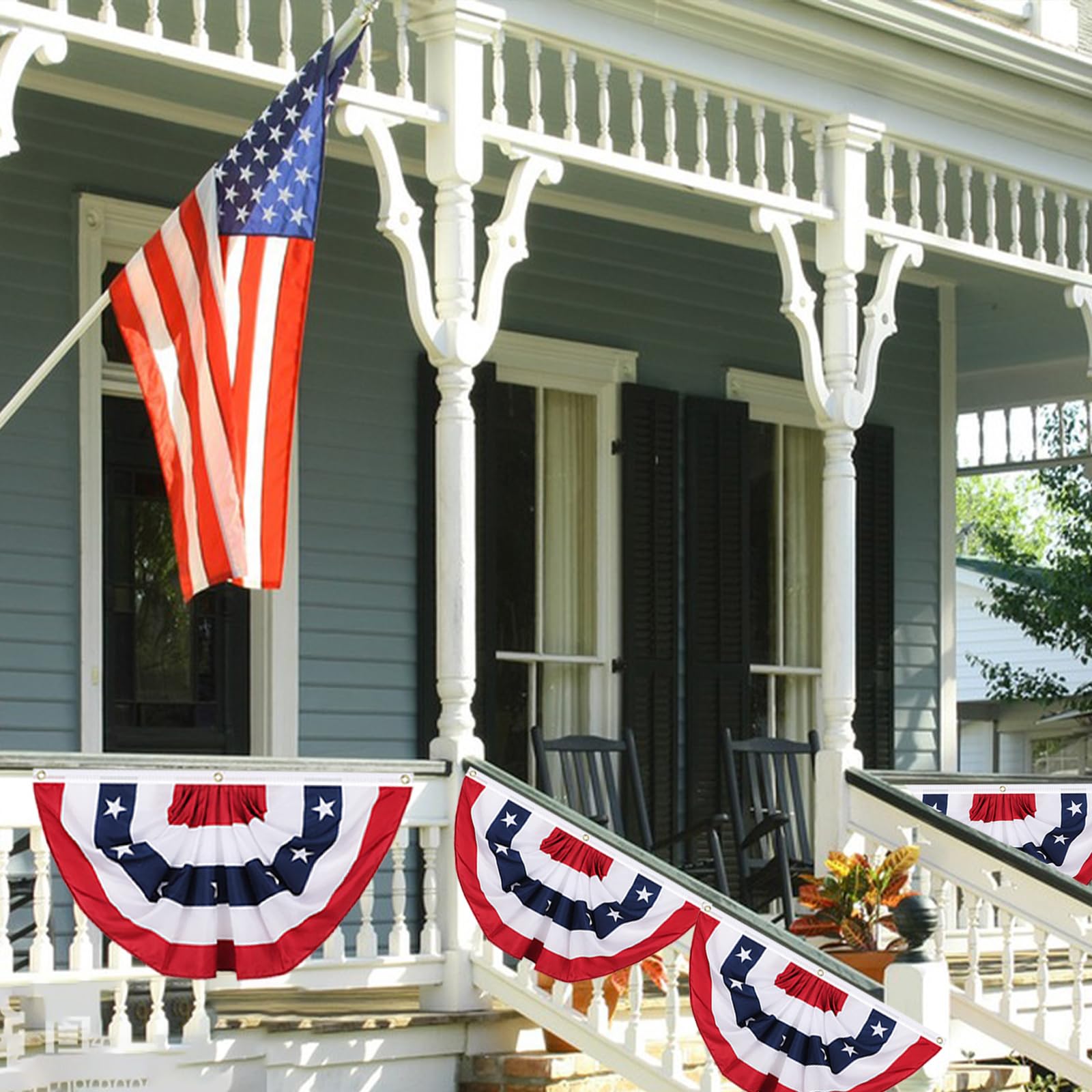 Amerikanische Plissee-Flagge 90x180cm - USA Flagge Für Drinnen & Draußen