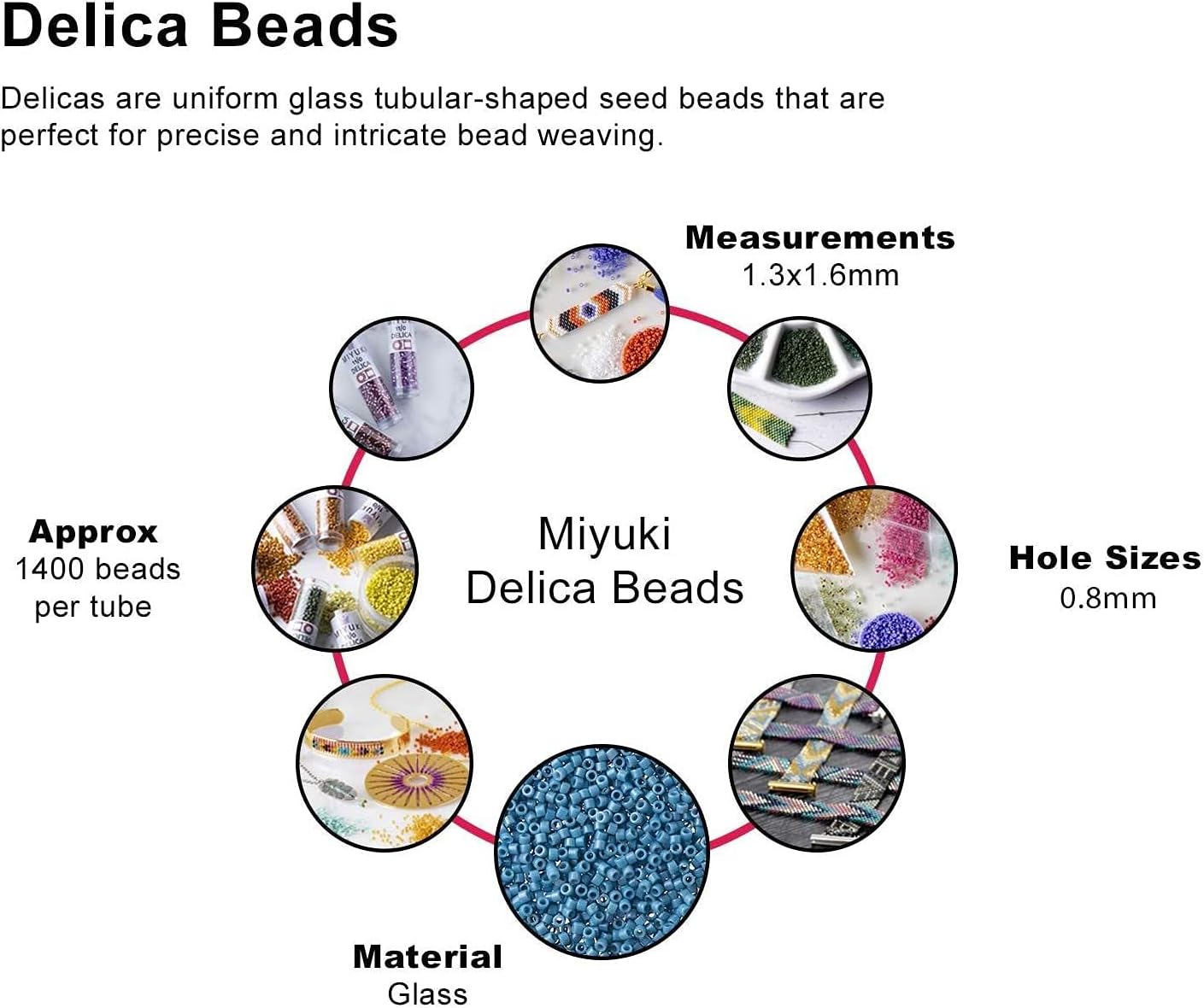 Miyuki Delica Seed Beads Bundle: Size 11/0, Metallics Collection DB021, DB022L, DB040-3 Tubes of 7.2 Grams ea - Image 6