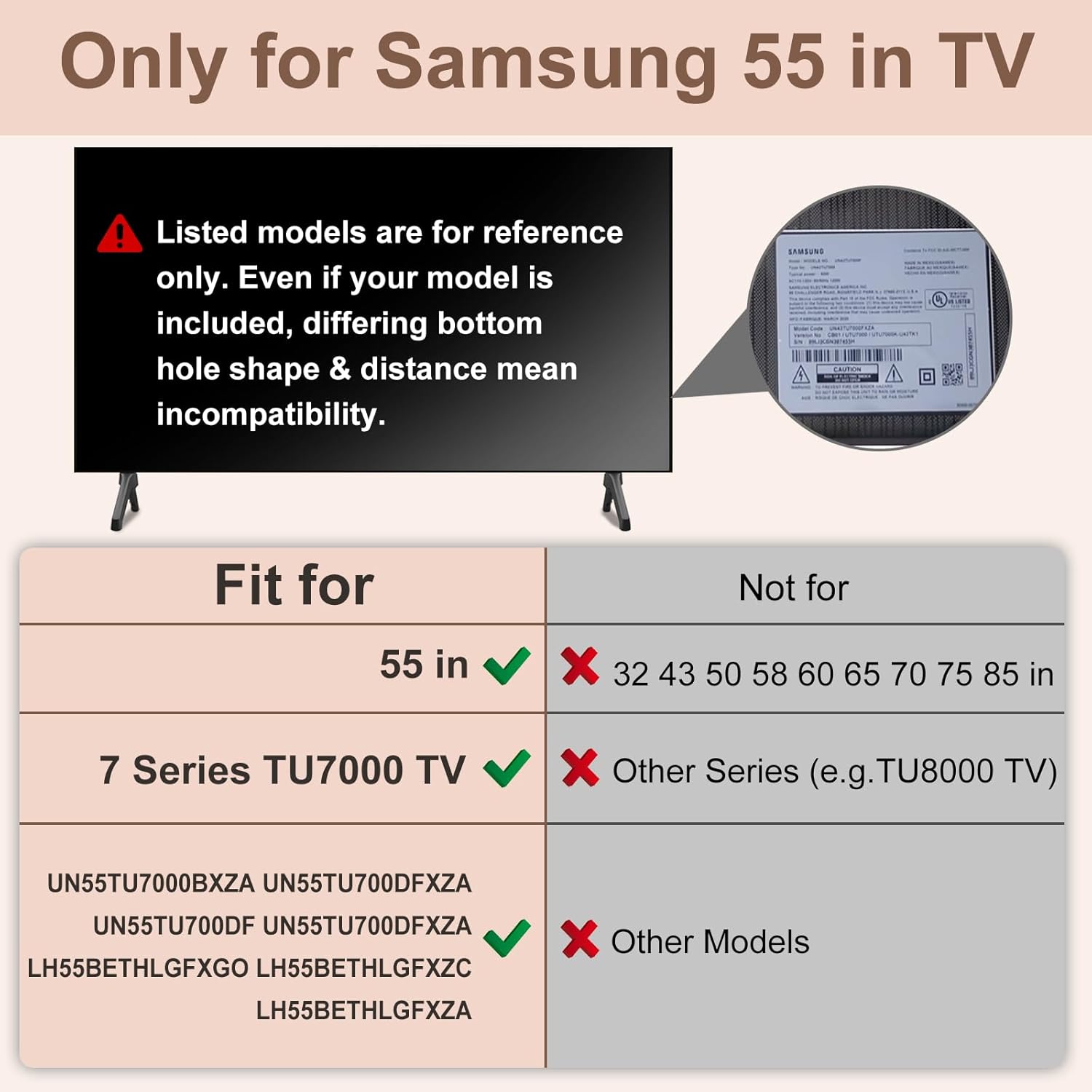 Diagram showing a TV placed face down on a table, ready for leg installation