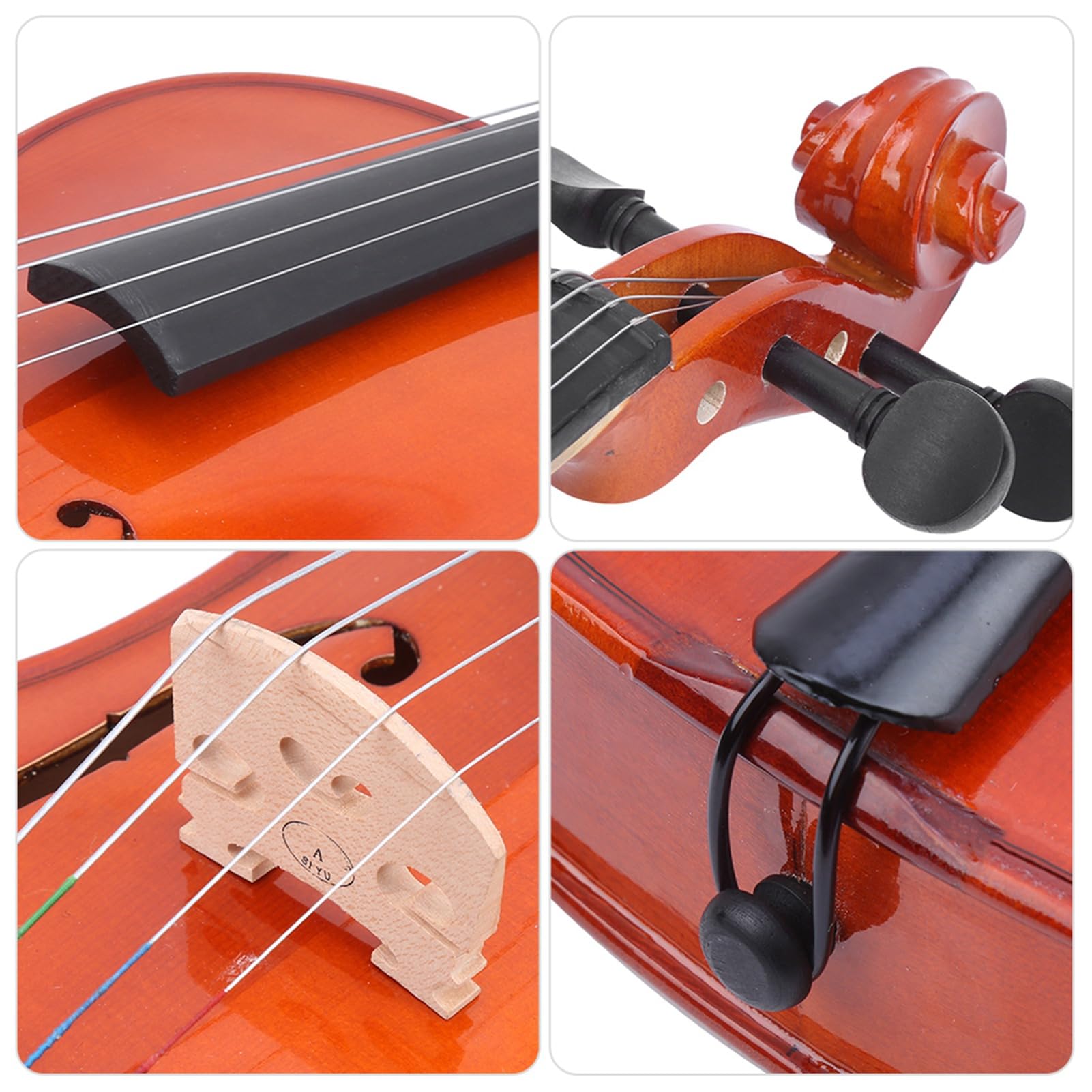 Bratsche für Anfänger, mit Koffer, Bogen, Kolophonium, Steg und Saiten. Farbiges Saiteninstrument VA-35 16 Zoll