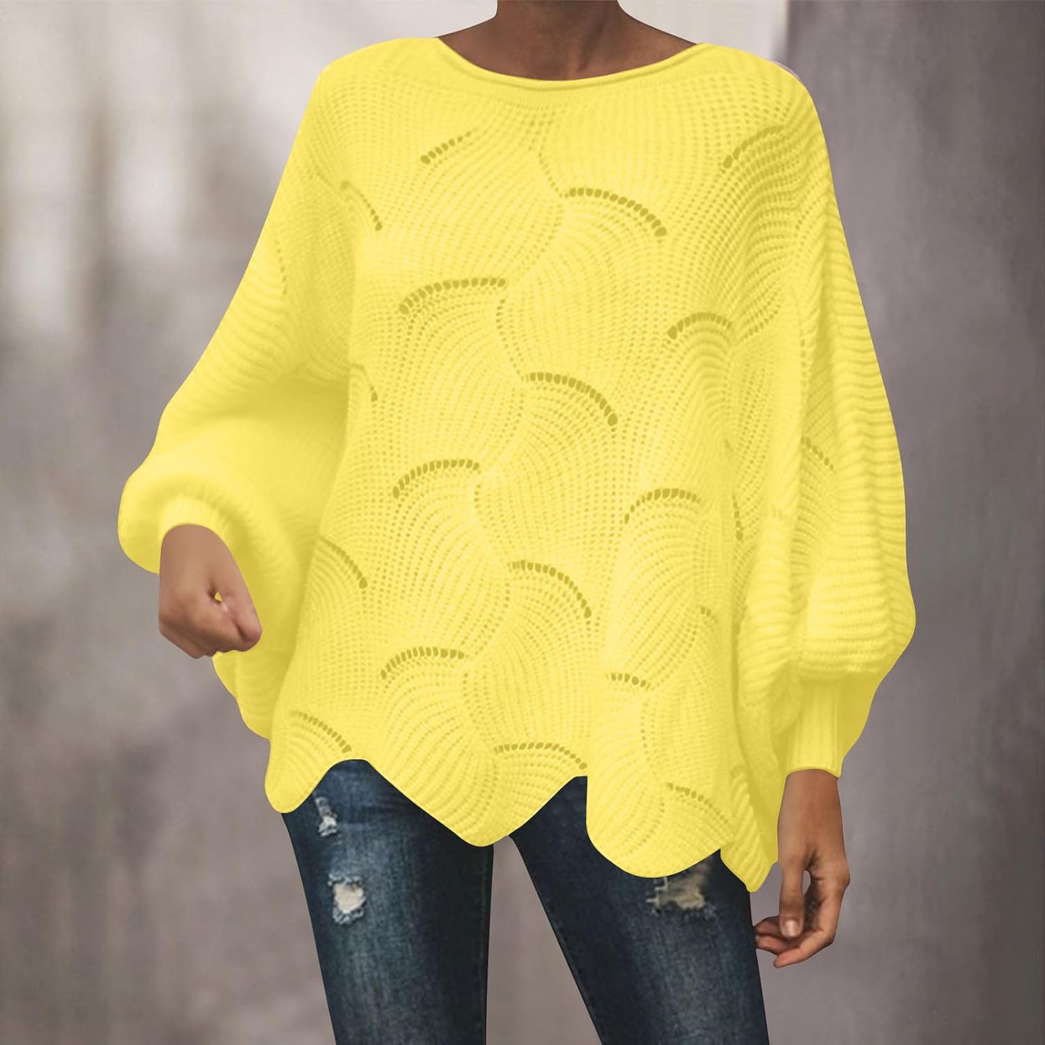 Women's Casual Sweaters Cable Knit Oversized Batwing Long Sleeve Loose Fit Pullover Tops 2026 Winter Clothes