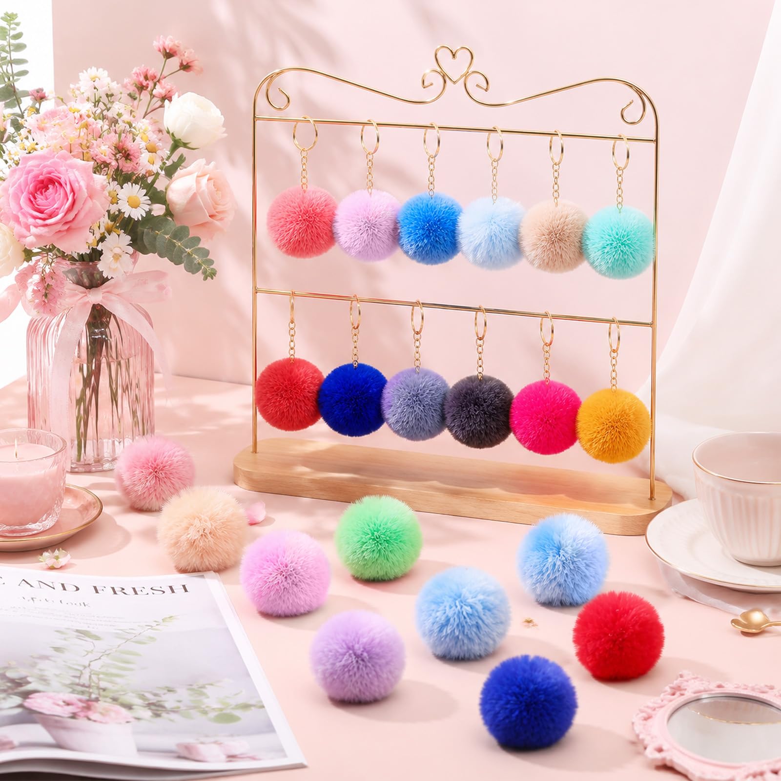 Portachiavi colorato Pom Poms Bulk