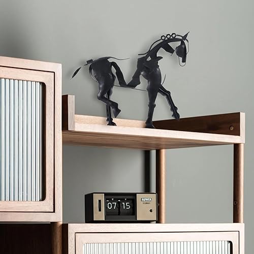 Miniatura 7 de Estatua de caballo hecha a mano, decoración rústica única para oficina y hogar, escultura de metal 100% pintada a mano, regalo perfecto para los