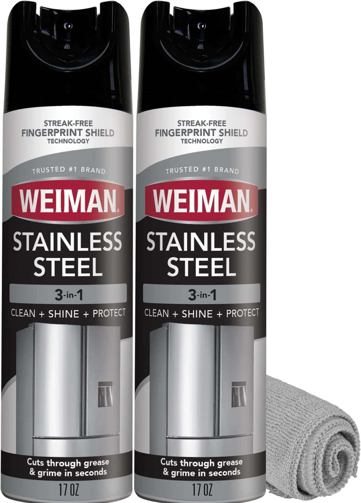 - Stainless Steel Cleaner & Polish, 2 Pack Aerosol, Anti Fingerprint Spray Stainless Steel Cloth, Water Spots & Grease, No Streaks or Residue, Safe for Metal Polish, Chrome, Appliances & Sinks