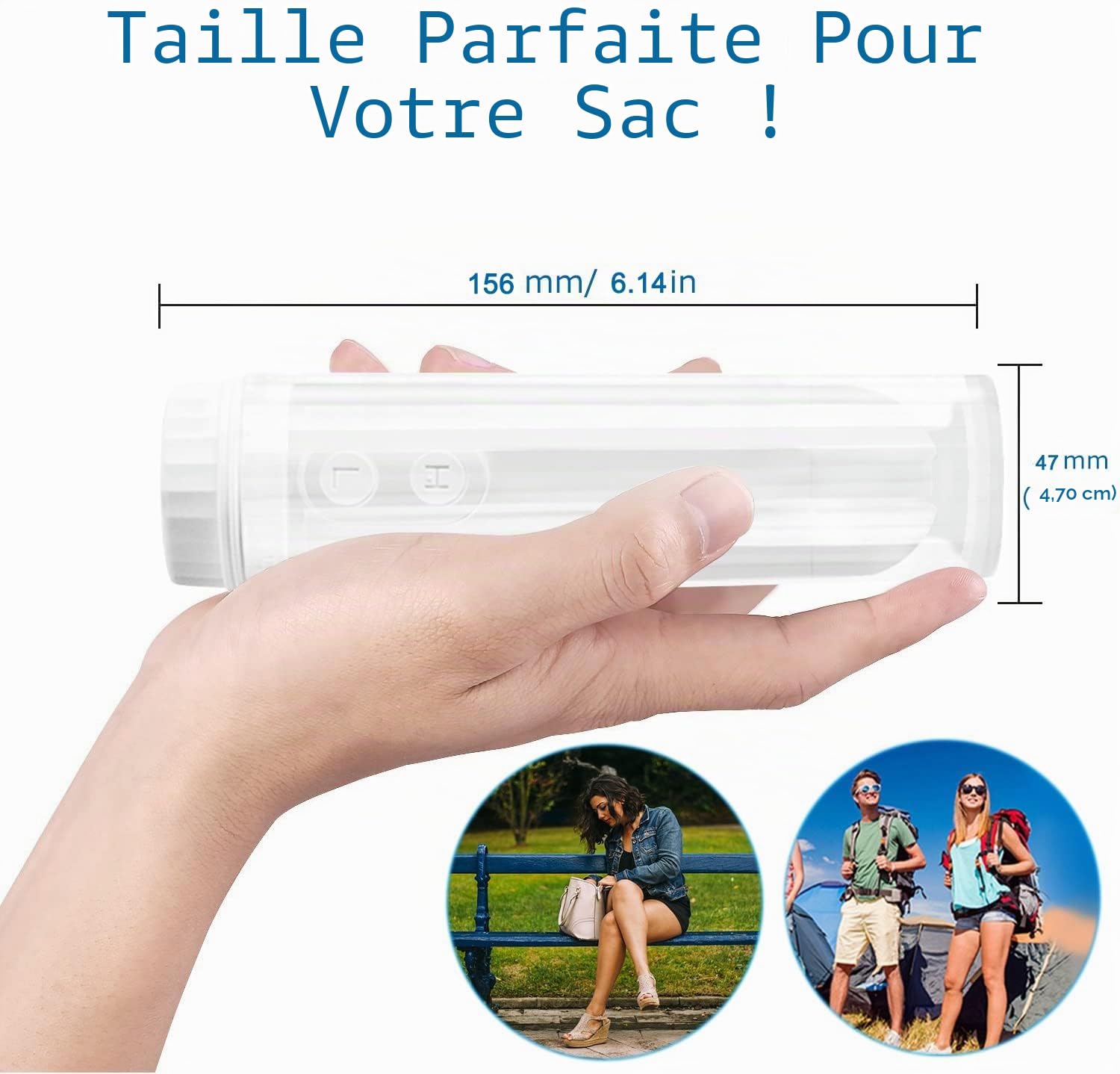 Bidet de voyage portable par YAMI, IPX6 Bidet électrique étanche avec film de décompression automatique et buse Réglage de 180 degrés Parfait pour le lavage de bébé, soins personnels