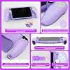 Funda de silicona suave púrpura brillante para PS Portal, cubierta protectora de cobertura completa con 8+2 tapas de agarre de pulgar (bajo/medio/alto + pata de gato), carcasa antigolpes y antideslizante 7