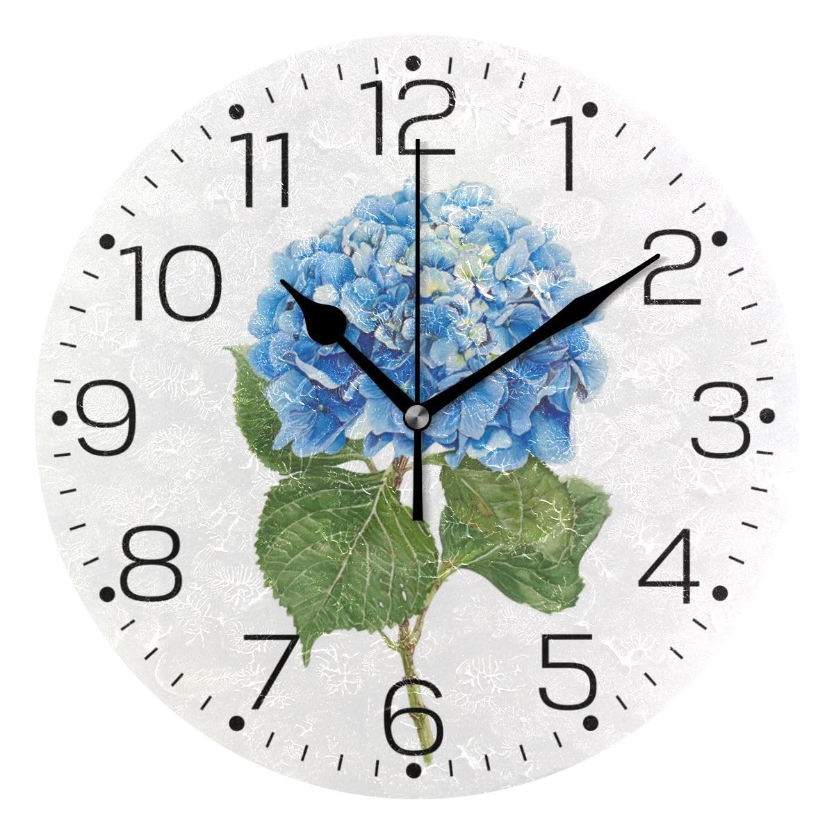 Horloge murale ronde noire de 25 cm silencieuse à pile pour salon et bureau