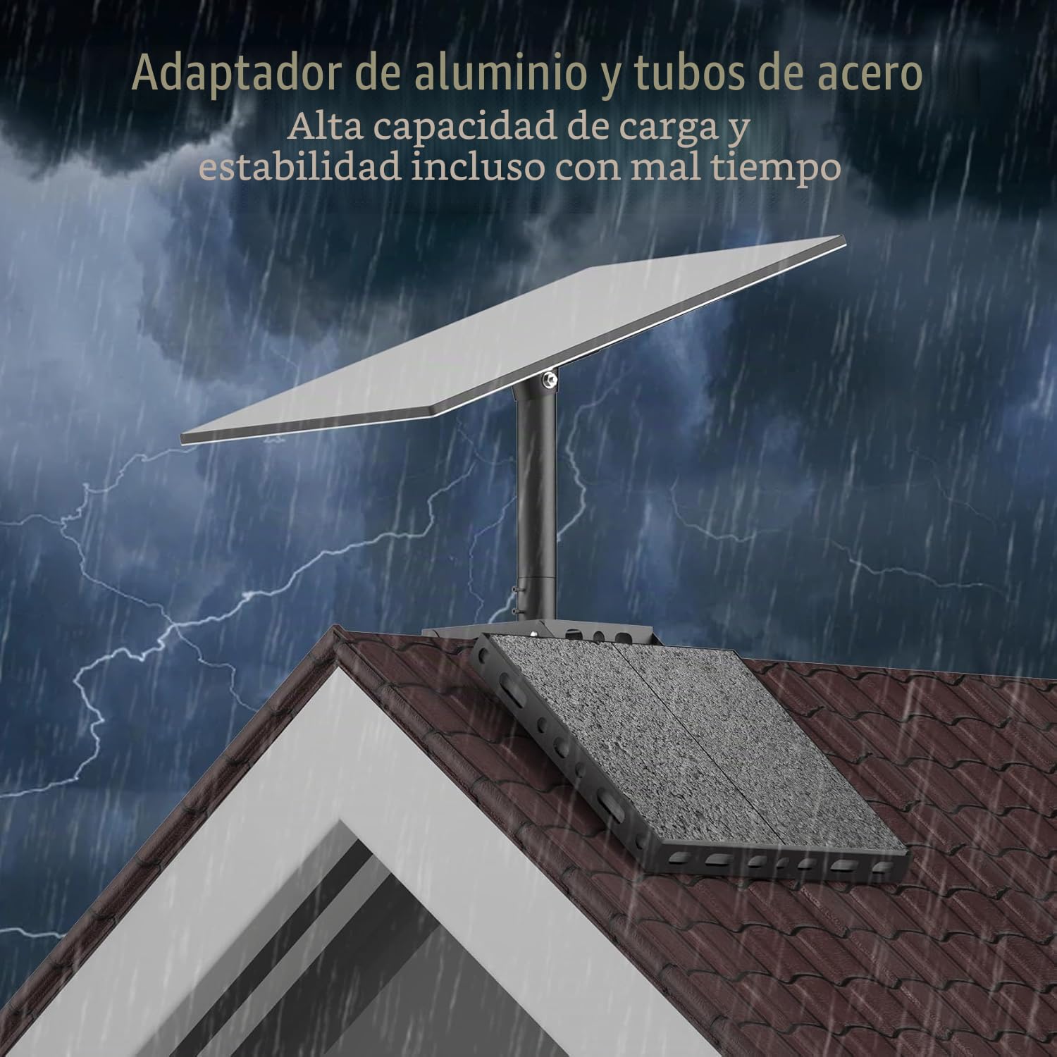 Kit de montaje adaptador de tubo de techo de aluminio para plato Starlink Gen 3 estándar V3, ángulo completo de 360°, soporte ajustable de montaje en rack, sin taladros, tornillos, poste de extensión