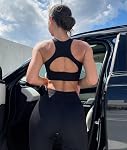 OQQ Women Sports Leggings 2 Pack Cross Over Tummy Control High Waist Gym Yoga Workout Leggings