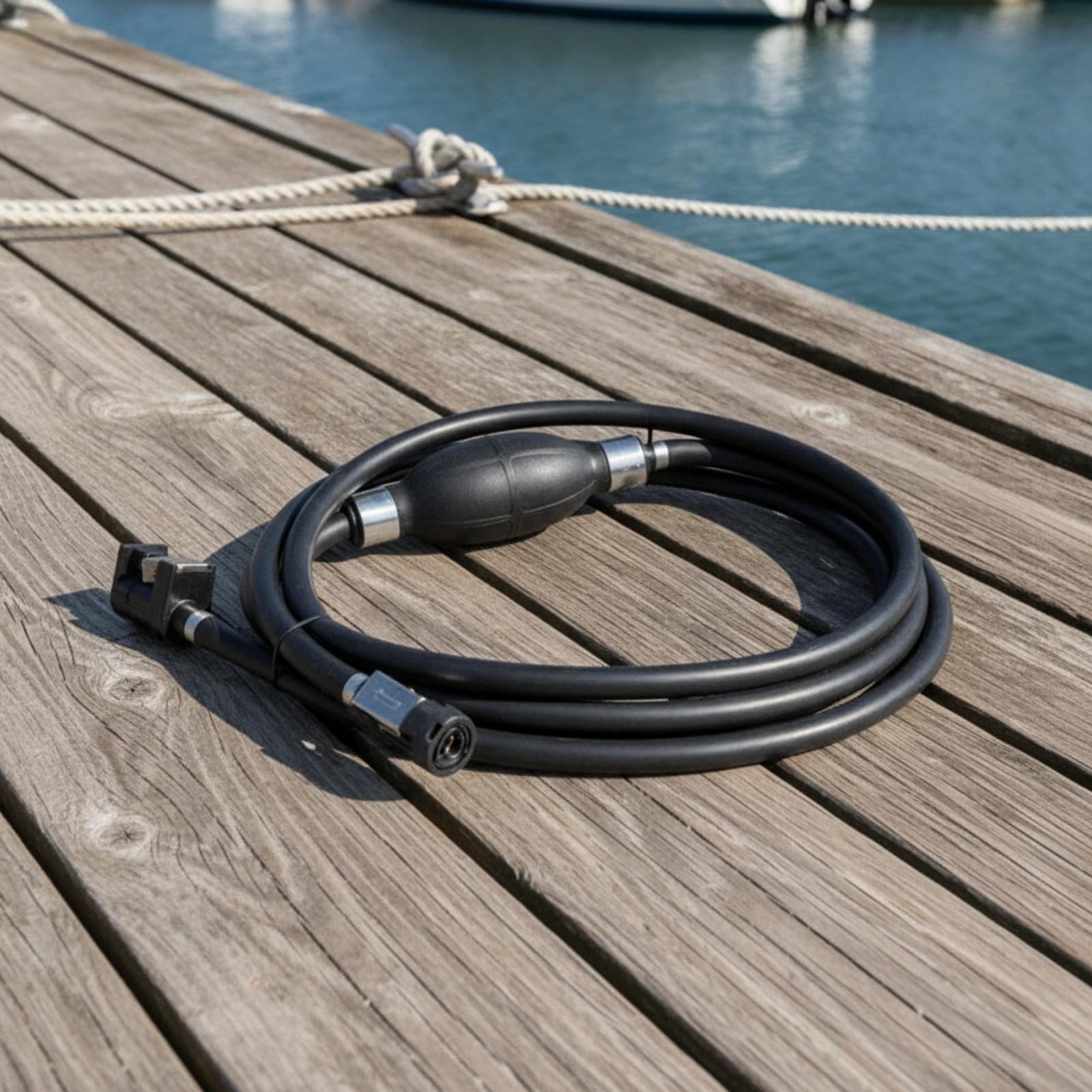 Contenitore Carburante Marino Linea Carburante Fuoribordo Primer Serbatoio Benzina Accessorio Nautico in Gomma E Plastica con Connessioni