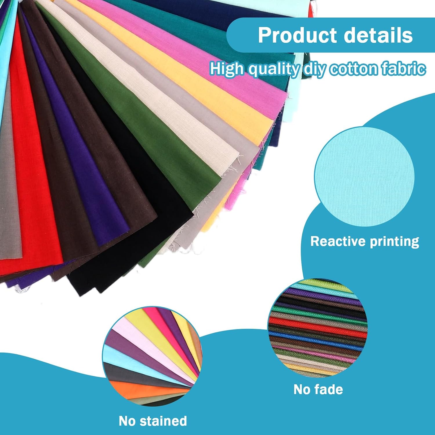 Kifmurase 100 Pcs 10 x 10 Inch Solid Color Fabric Scraps Precut Fat Quarters Cotton Fabric Squares for Sewing Quilting Bundles Color Analysis DIY Craft Patchwork Supplies