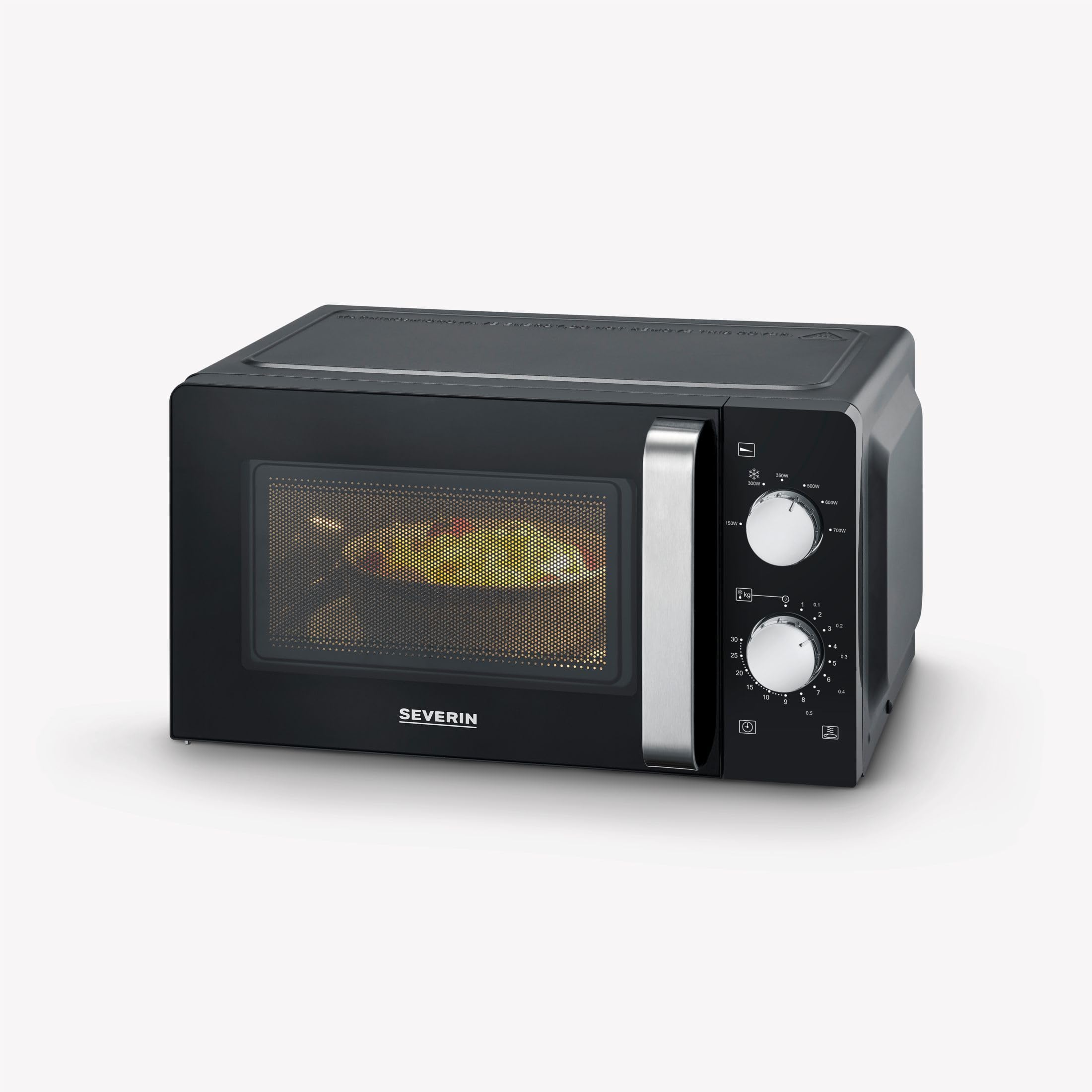 SEVERIN Microonde Solo, forno a microonde per scongelare e riscaldare, forno a microonde con piatto girevole per una distribuzione uniforme del calore, nero, MW 7886