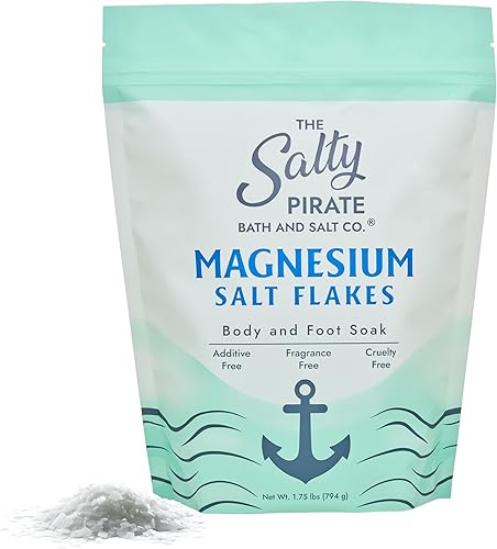 Copos de sal de magnesio - Copos de cloruro de magnesio para baños de baño, alternativa a las sales de Epsom para pies y cuerpo, para relajación e