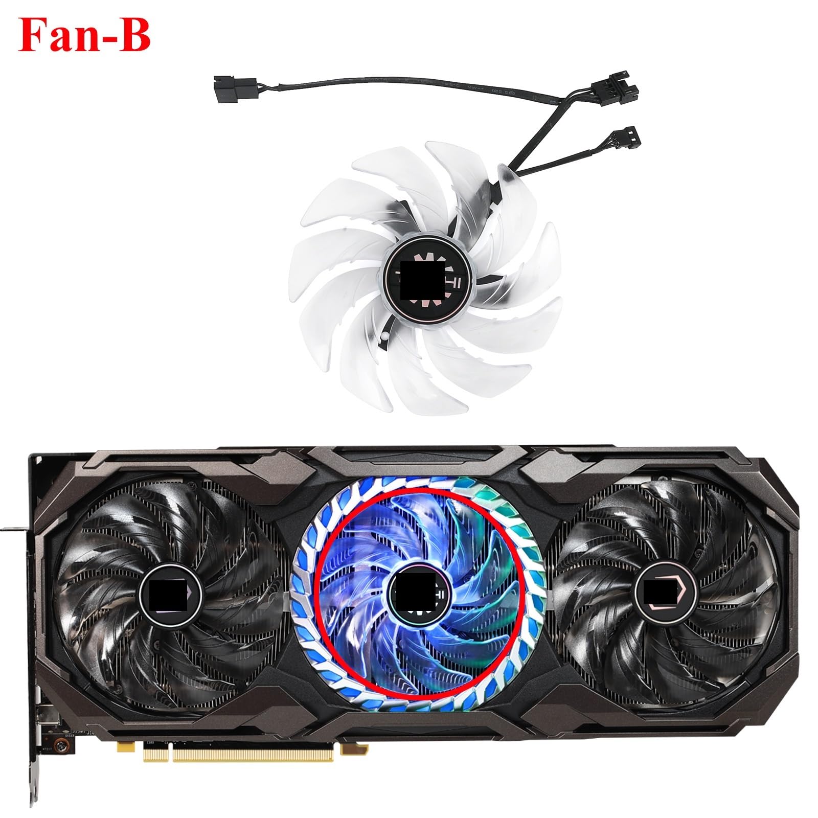 Parte di raffreddamento del computer Ventola GPU RX6800 da 95 mm FDC10U12S9-C da 85 mm FDC10H12S9-C for ventola di ricambio for scheda grafica RX 6800 XT Taichi X(Fan - B)