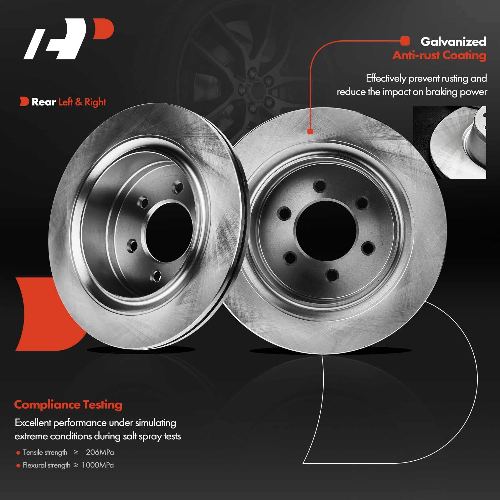 VW Audi Front Ceramic Premium G-Coated Performance Brake Pad & Rotor Kit TRQ Per - Foto 9