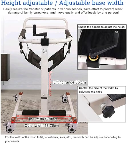 Miniatura 3 de seveni Silla de transferencia de paciente, asistencia de elevación para ancianos, portátil, elevador de automóvil, mesita de noche, cómoda silla de