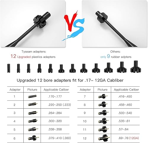 Miniatura 5 de Tyseam Kit de mira láser BoreSighter calibre múltiple, mira láser con interruptor de botón para rifles de calibre .177 a .12GA, pistola y visores