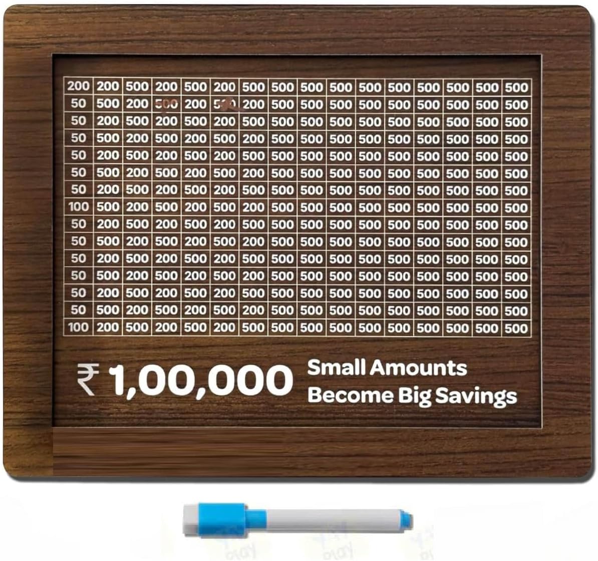 ALLWIN HOUSEWARE W Wooden Piggy Bank for Kids & Adults, Coin Box with Carved Design, Savings Box, Mini Bank, Donation Box, Smart Money Box, Piggy Bank with Number-Classic